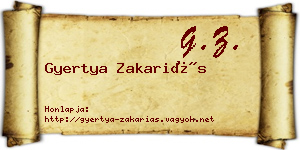 Gyertya Zakariás névjegykártya